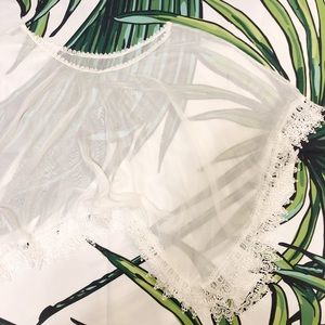 SHEER Bathing Suit Cover-Up with Lace Edging